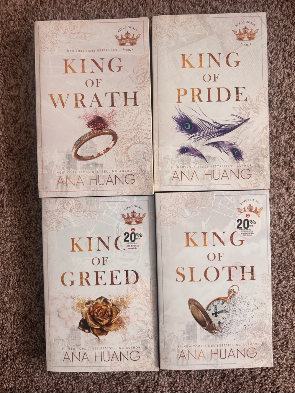 Kings of Sin Decorative Book Set - White and Gold